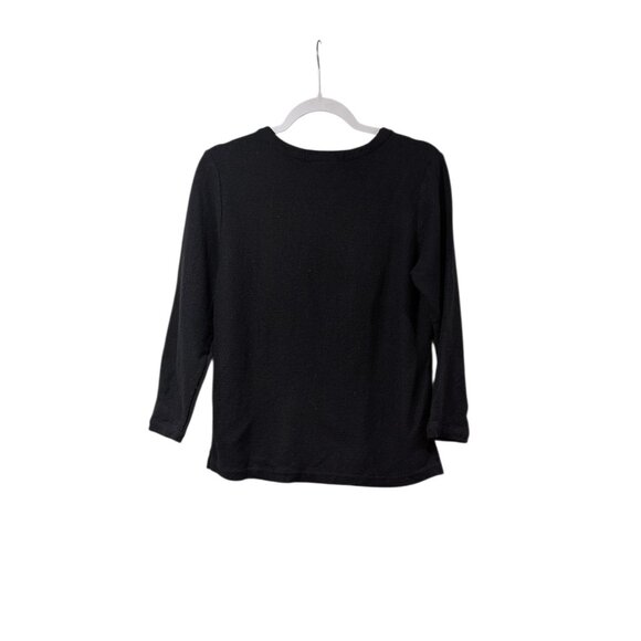 Eileen Fisher Black 100% Wool Round Neck Sweater Sz S - Picture 2 of 6